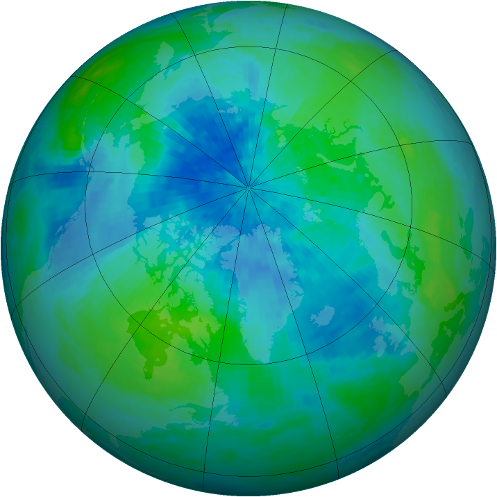 Arctic ozone map for 05 September 1993